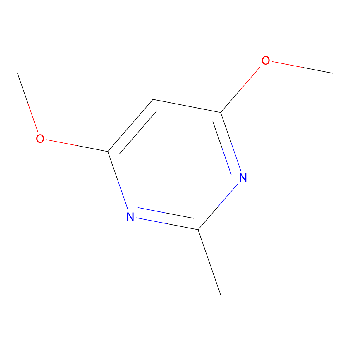 4,6-Dimethoxy-2-methylpyrimidine molecular structure, CAS 13566-48-8