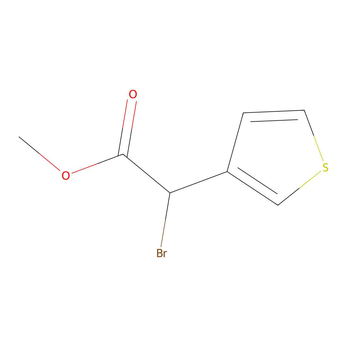 Methyl 2-bromo-2-(thiophen-3-yl)acetate molecular structure, CAS 135660-91-2