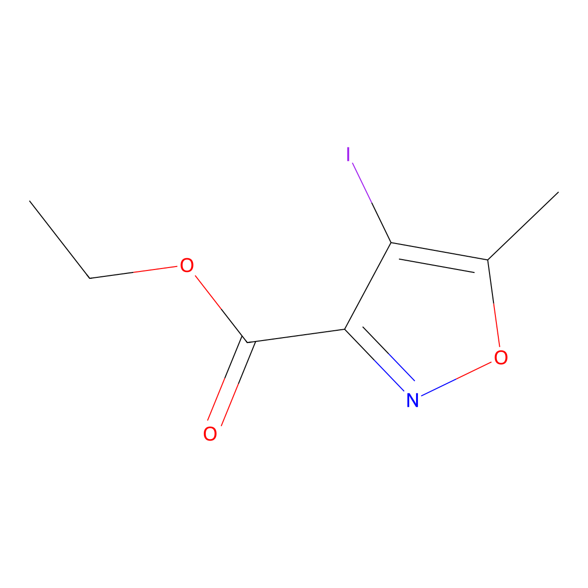 Ethyl 4-iodo-5-methylisoxazole-3-carboxylate molecular structure, CAS 1356600-24-2