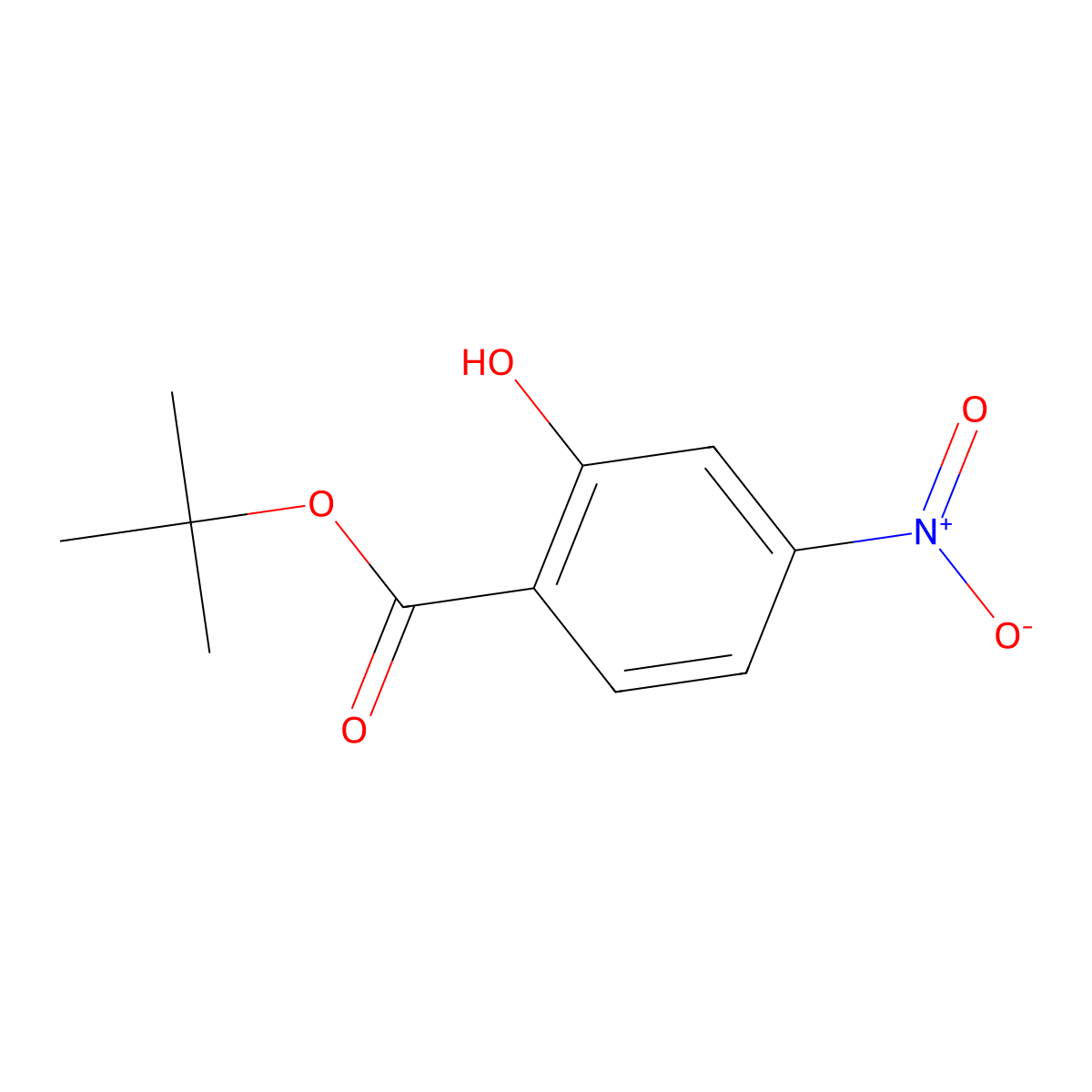 2-Hydroxy-4-nitro-benzoic acid tert-butyl ester molecular structure, CAS 1356600-78-6