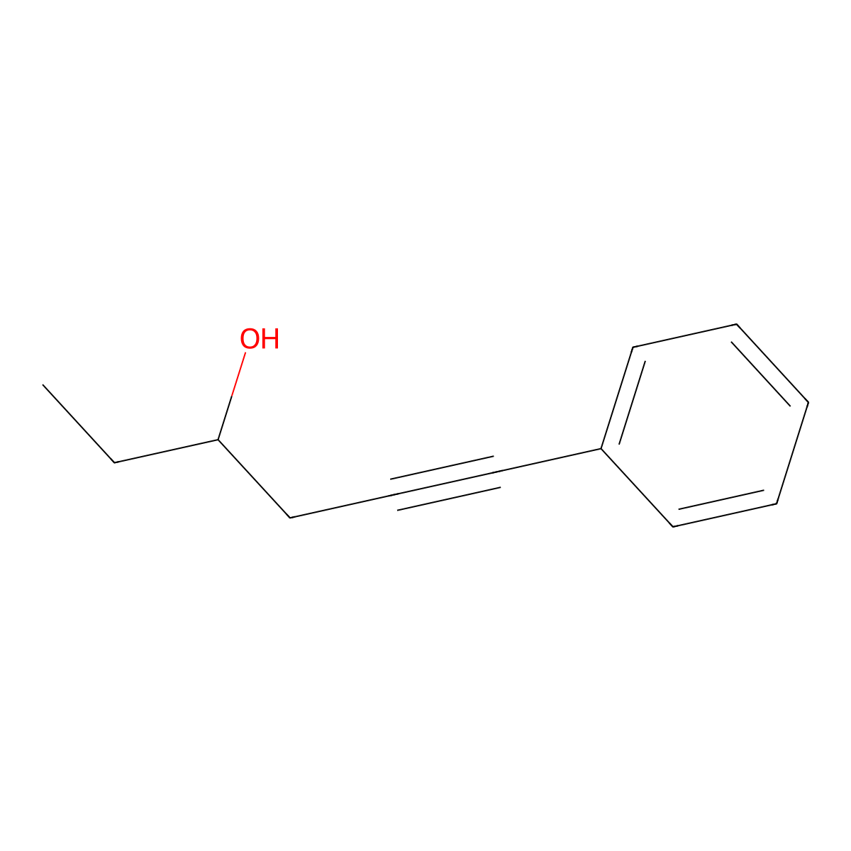 6-Phenyl-5-hexyn-3-ol molecular structure, CAS 135663-98-8