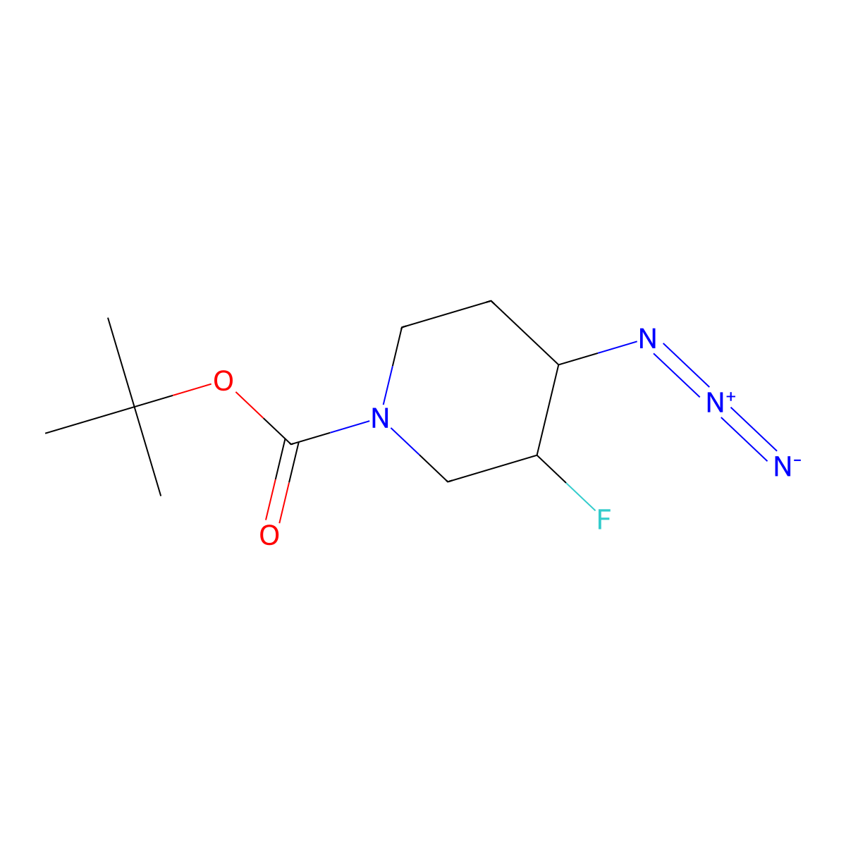 trans-4-azido-1-Boc-3-fluoropiperidine molecular structure, CAS 1356634-02-0