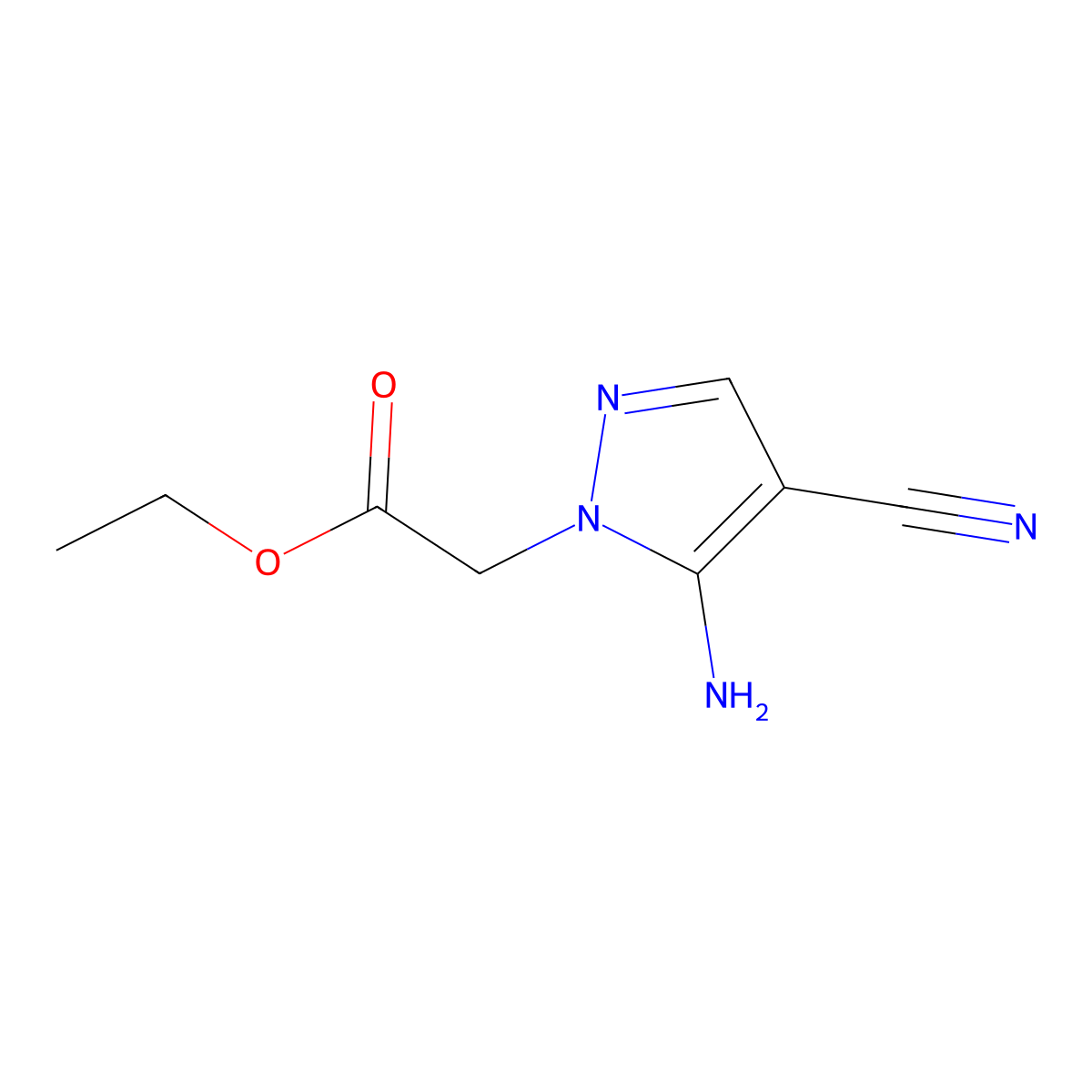 ethyl 2-(4-cyano-5-imino-2,5-dihydro-1H-pyrazol-1-yl)acetate molecular structure, CAS 1356641-11-6