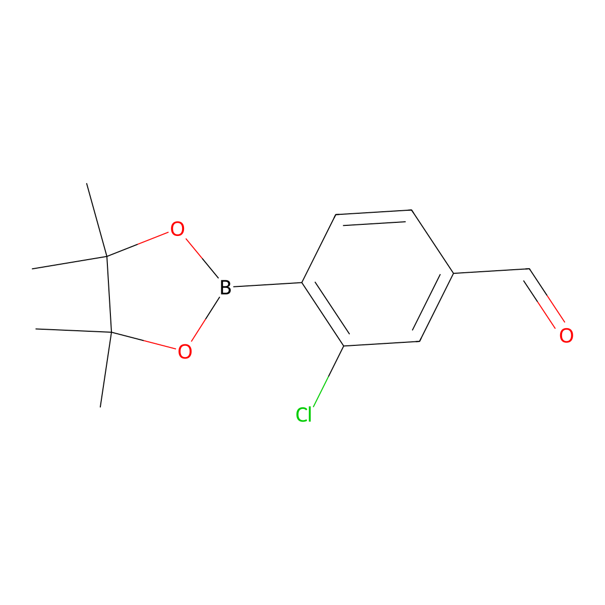 3-Chloro-4-(4,4,5,5-tetramethyl-1,3,2-dioxaborolan-2-yl)benzaldehyde molecular structure, CAS 1356642-60-8