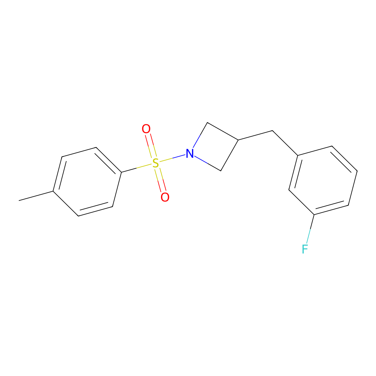 3-[(3-Fluorophenyl)methyl]-1-(4-methylbenzenesulfonyl)azetidine molecular structure, CAS 1356678-71-1