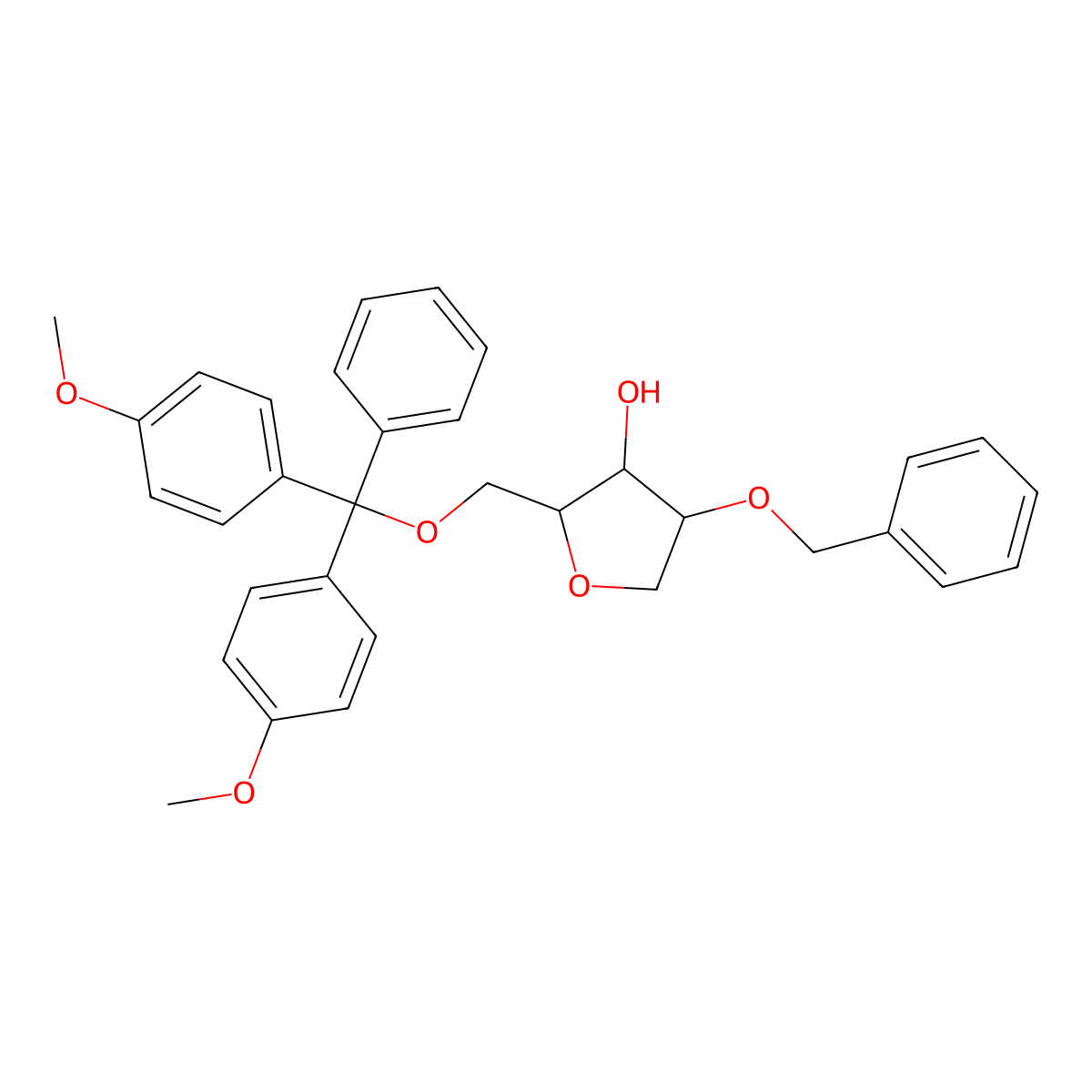 1,4-Anhydro-2-O-benzyl-5-O-[bis(4-methoxyphenyl)(phenyl)methyl]D-ribitol molecular structure, CAS 1356682-32-0