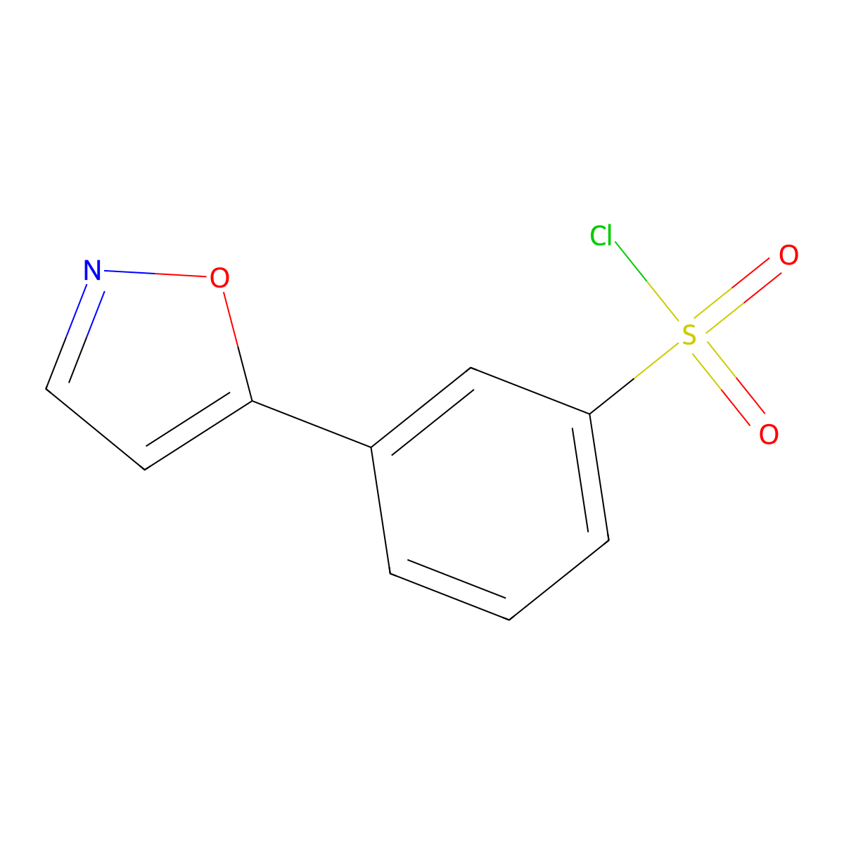 3-(1,2-Oxazol-5-yl)benzene-1-sulfonyl chloride molecular structure, CAS 13567-19-6