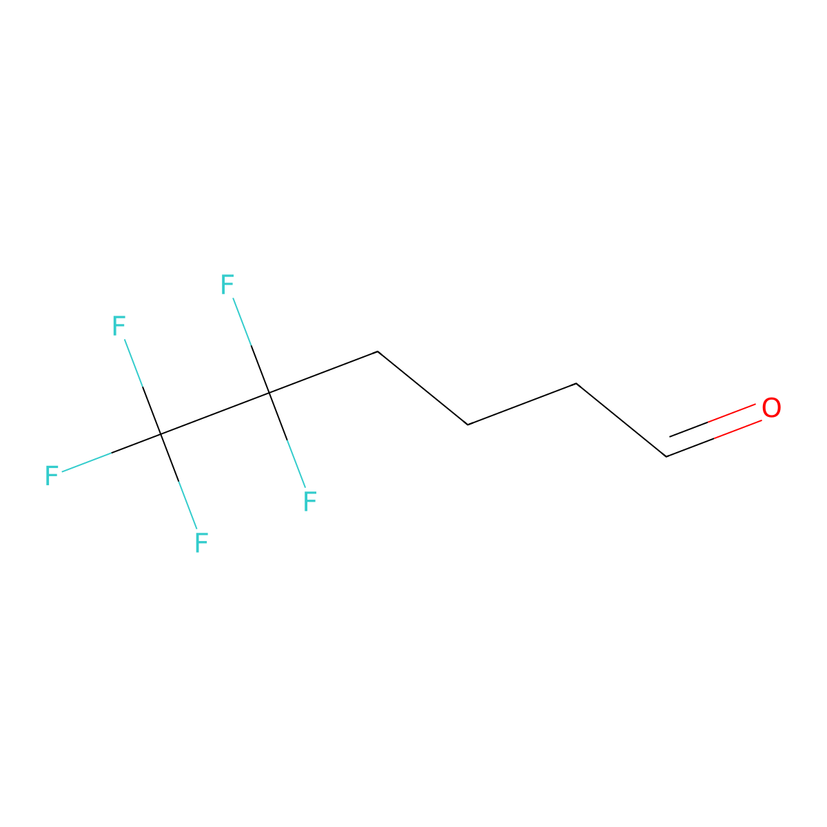 5,5,6,6,6-Pentafluorohexanal molecular structure, CAS 135671-21-5