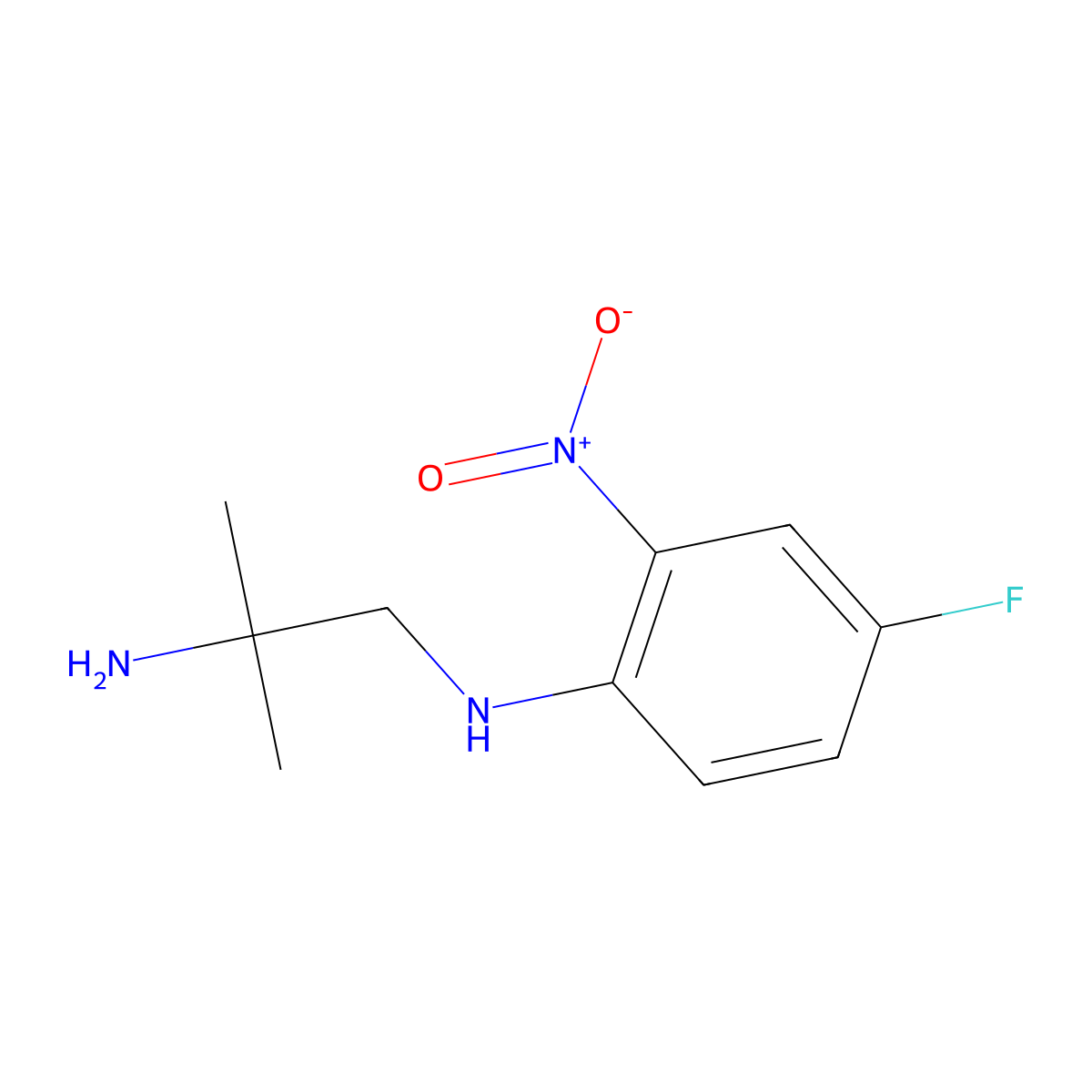 N1-(4-fluoro-2-nitrophenyl)-2-methylpropane-1,2-diamine molecular structure, CAS 1356731-36-6