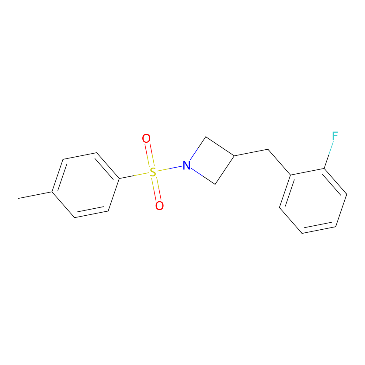 3-[(2-Fluorophenyl)methyl]-1-(4-methylbenzenesulfonyl)azetidine molecular structure, CAS 1356739-43-9