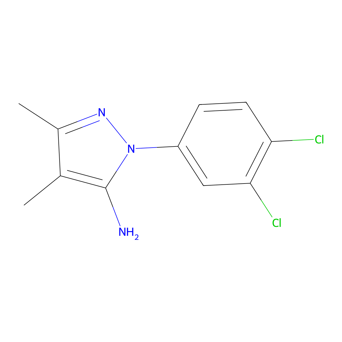 2-(3,4-dichlorophenyl)-4,5-dimethyl-2,3-dihydro-1H-pyrazol-3-imine molecular structure, CAS 1356744-23-4