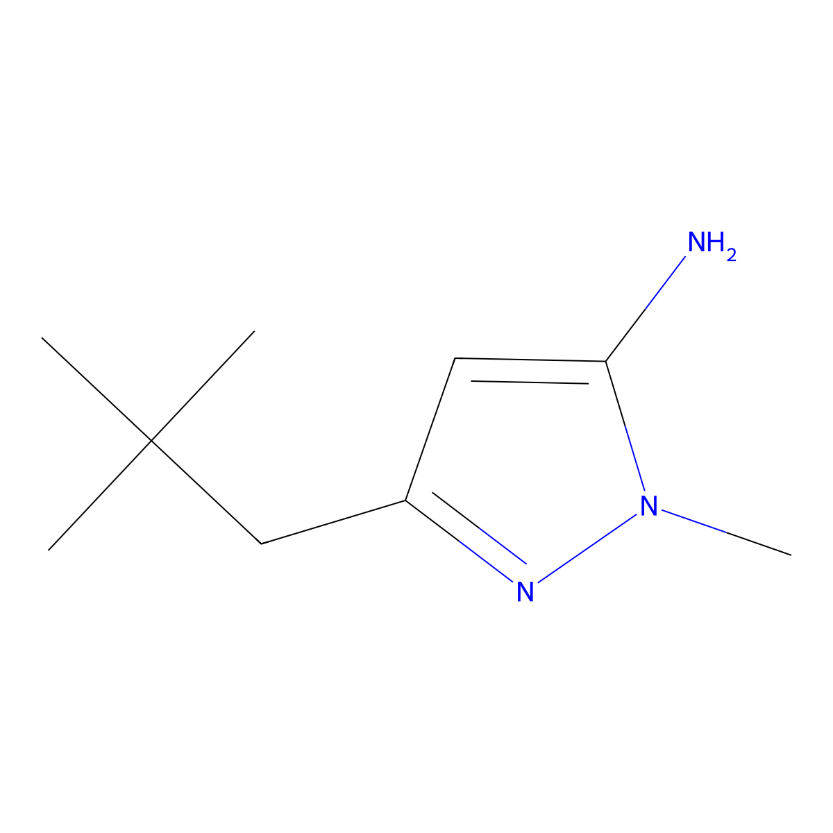 5-(2,2-dimethylpropyl)-2-methyl-2,3-dihydro-1H-pyrazol-3-imine molecular structure, CAS 1356779-91-3