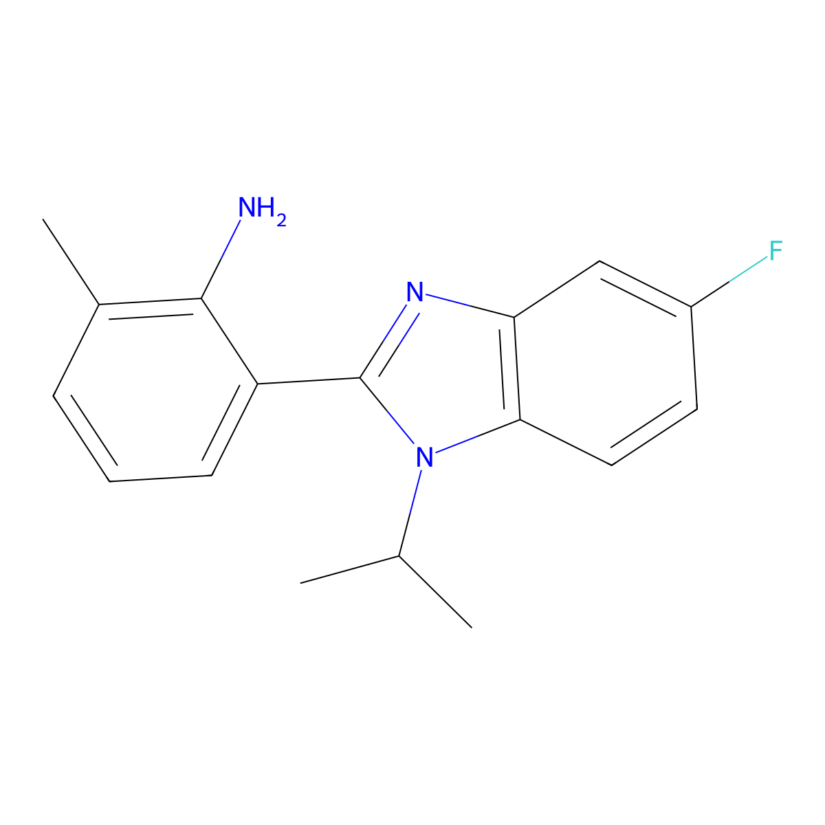 6-[5-fluoro-1-(propan-2-yl)-2,3-dihydro-1H-1,3-benzodiazol-2-ylidene]-2-methylcyclohexa-2,4-dien-1-imine molecular structure, CAS 1356781-02-6