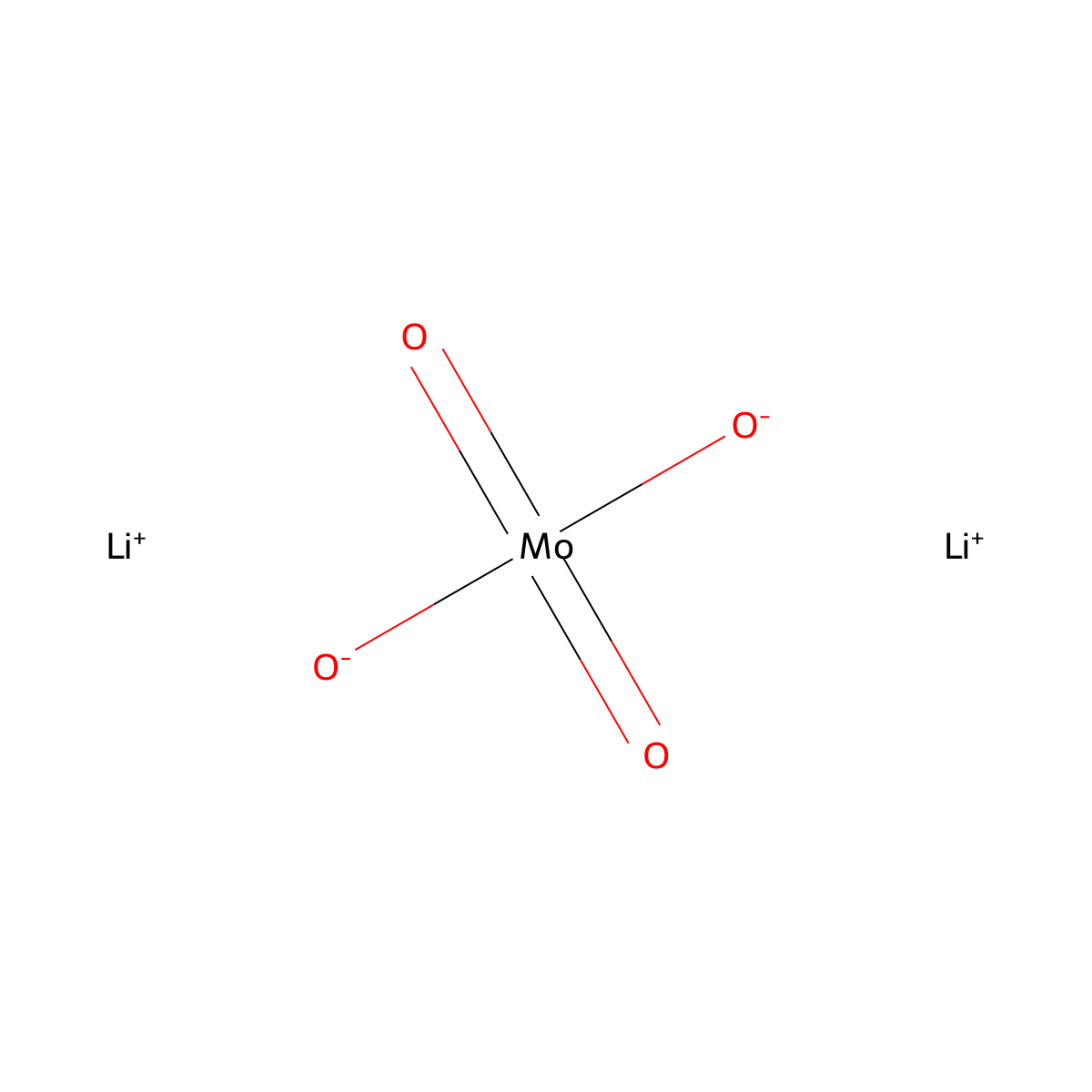 Dilithium molybdate molecular structure, CAS 13568-40-6
