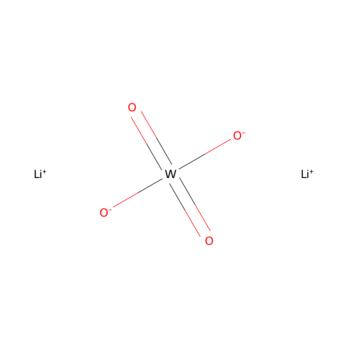 Lithium tungsten oxide (Li2WO4) molecular structure, CAS 13568-45-1