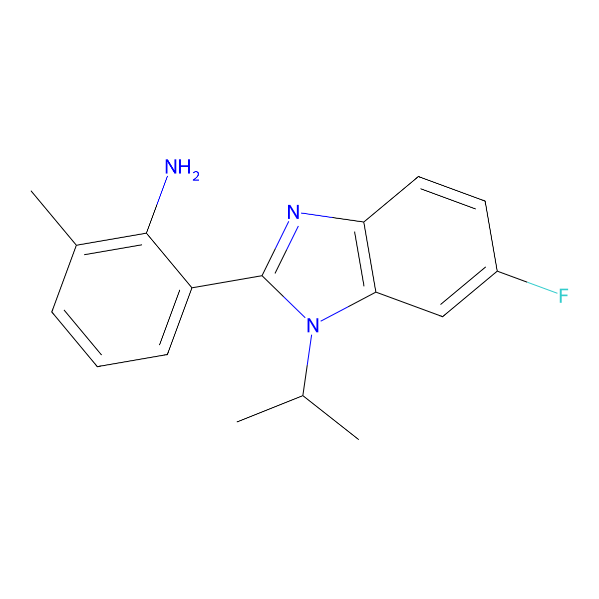 6-[6-fluoro-1-(propan-2-yl)-2,3-dihydro-1H-1,3-benzodiazol-2-ylidene]-2-methylcyclohexa-2,4-dien-1-imine molecular structure, CAS 1356808-61-1