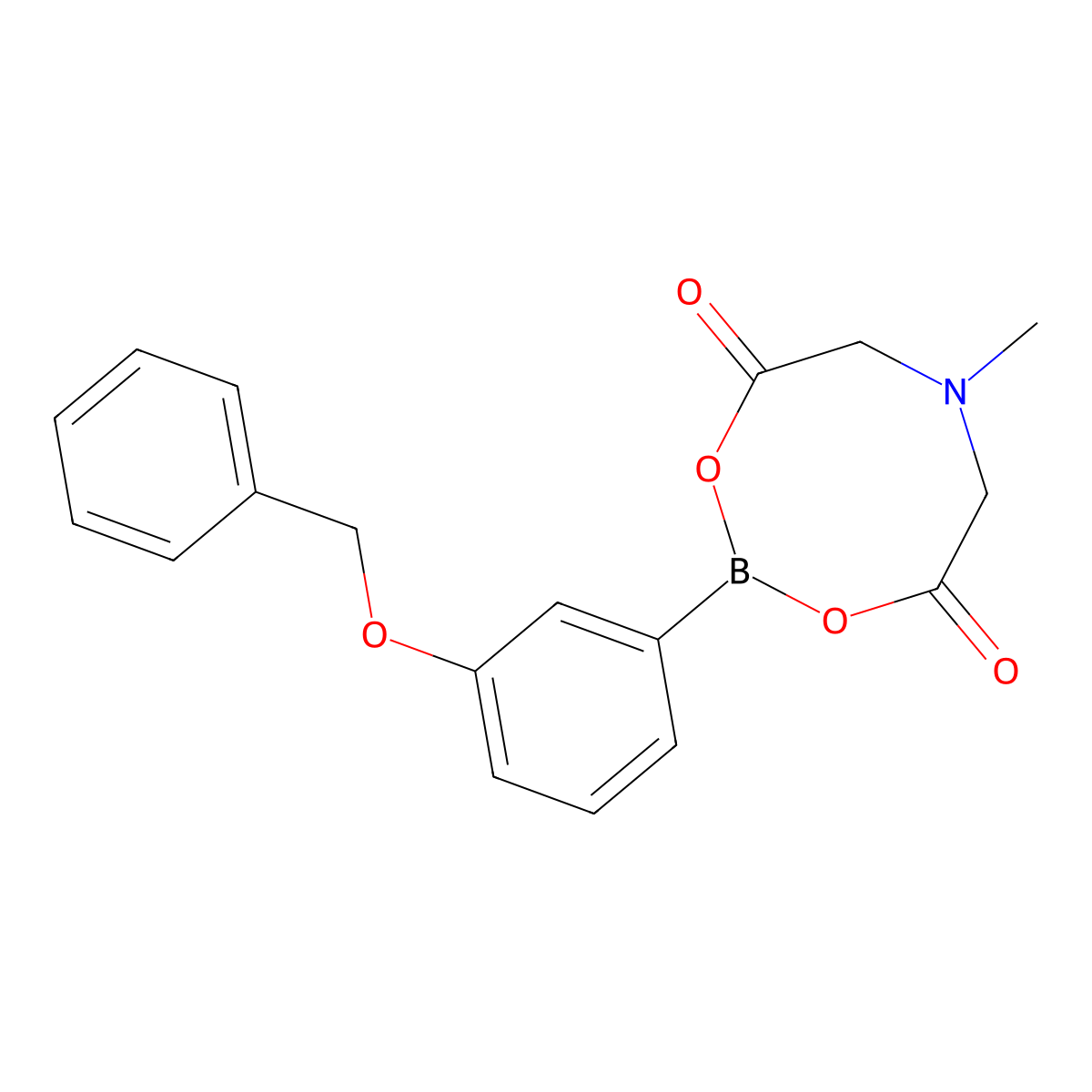 3-Benzyloxyphenylboronic acid MIDA ester molecular structure, CAS 1356823-23-8