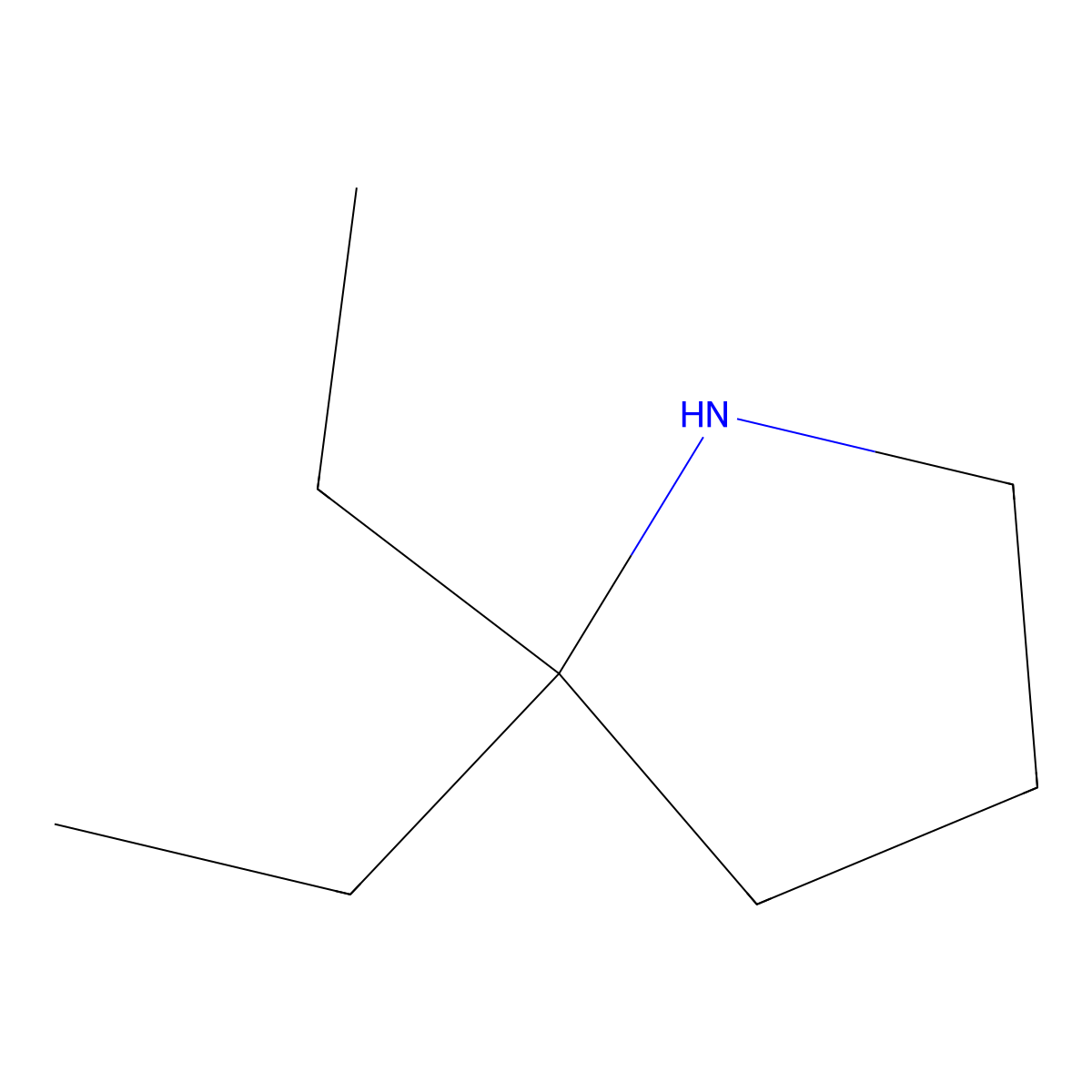 2,2-Diethylpyrrolidine molecular structure, CAS 1356823-96-5