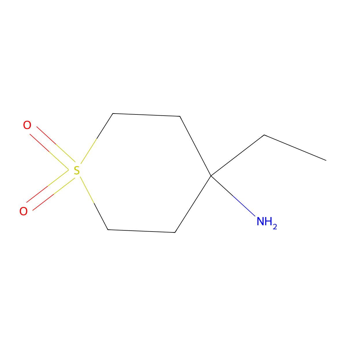 4-Amino-4-ethyl-1Lambda(6)-thiane-1,1-dione molecular structure, CAS 1356824-92-4
