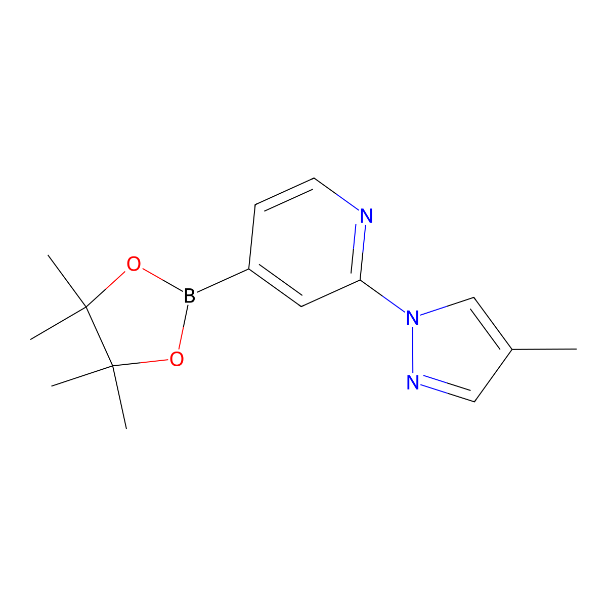 2-(4-Methyl-1H-pyrazol-1-YL)pyridine-4-boronic acid pinacol ester molecular structure, CAS 1356832-49-9