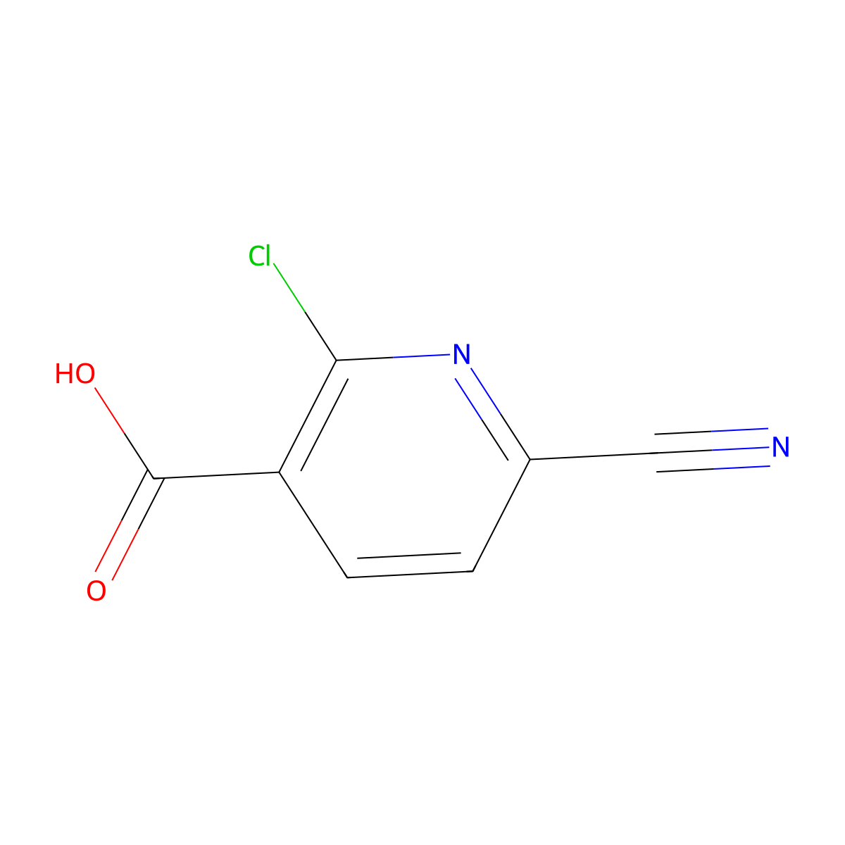 2-Chloro-6-cyanopyridine-3-carboxylic acid molecular structure, CAS 1356850-56-0