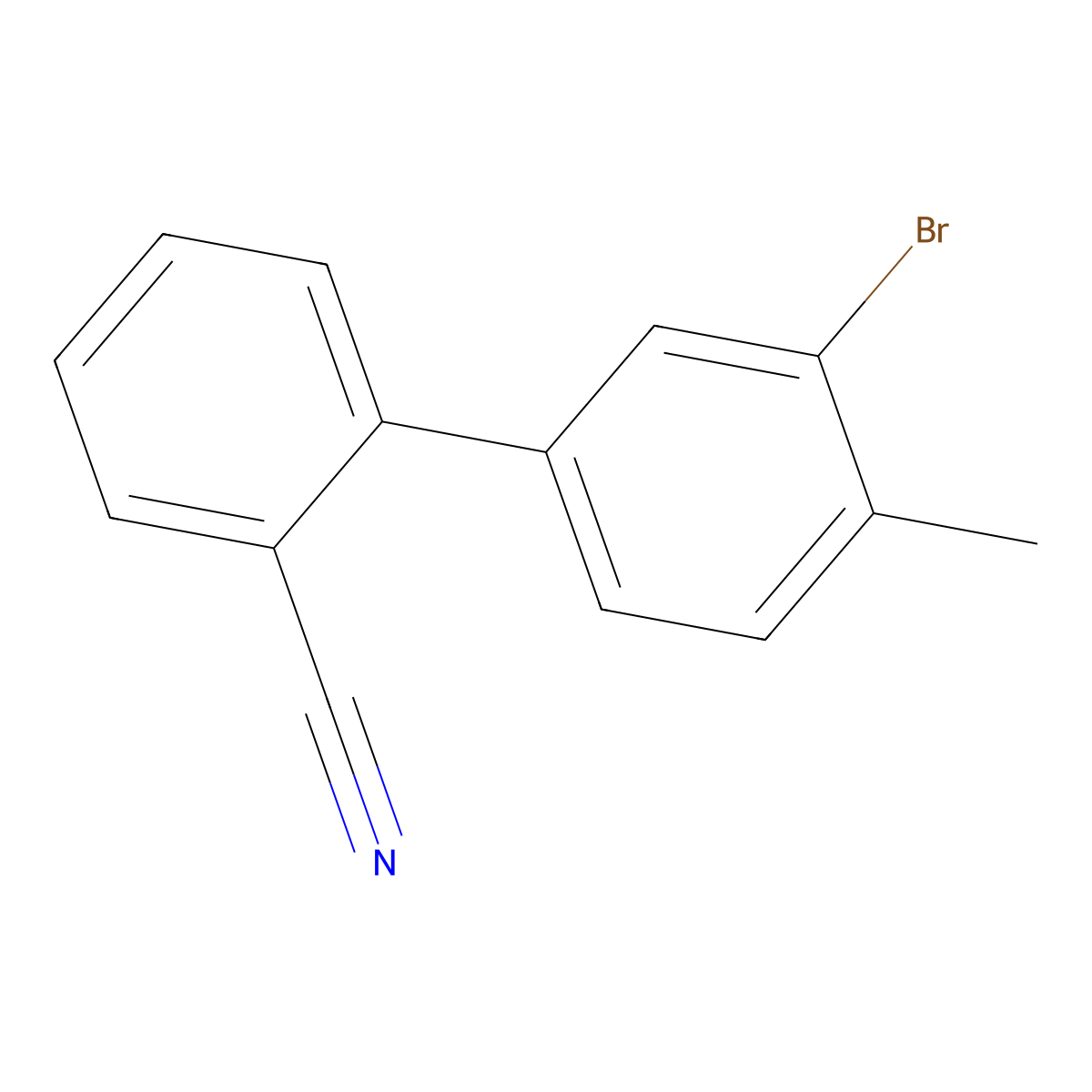3'-Bromo-4'-methyl-1,1'-biphenyl-2-carbonitrile molecular structure, CAS 135689-84-8
