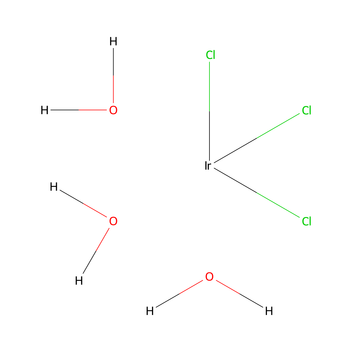 Trichloroiridium;trihydrate molecular structure, CAS 13569-57-8