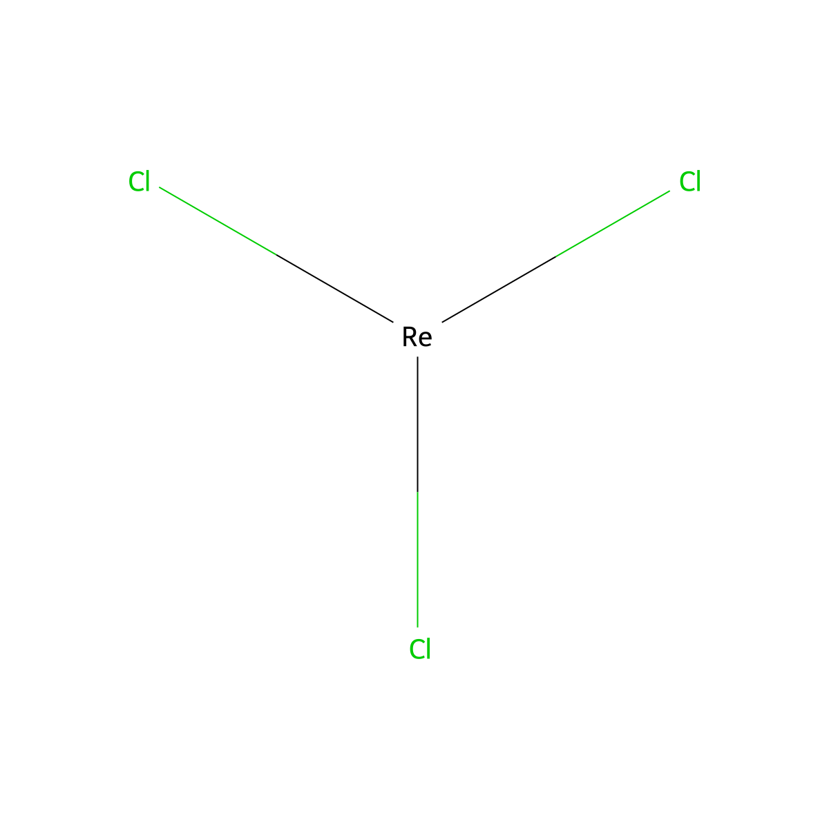 Rhenium chloride (ReCl3) molecular structure, CAS 13569-63-6
