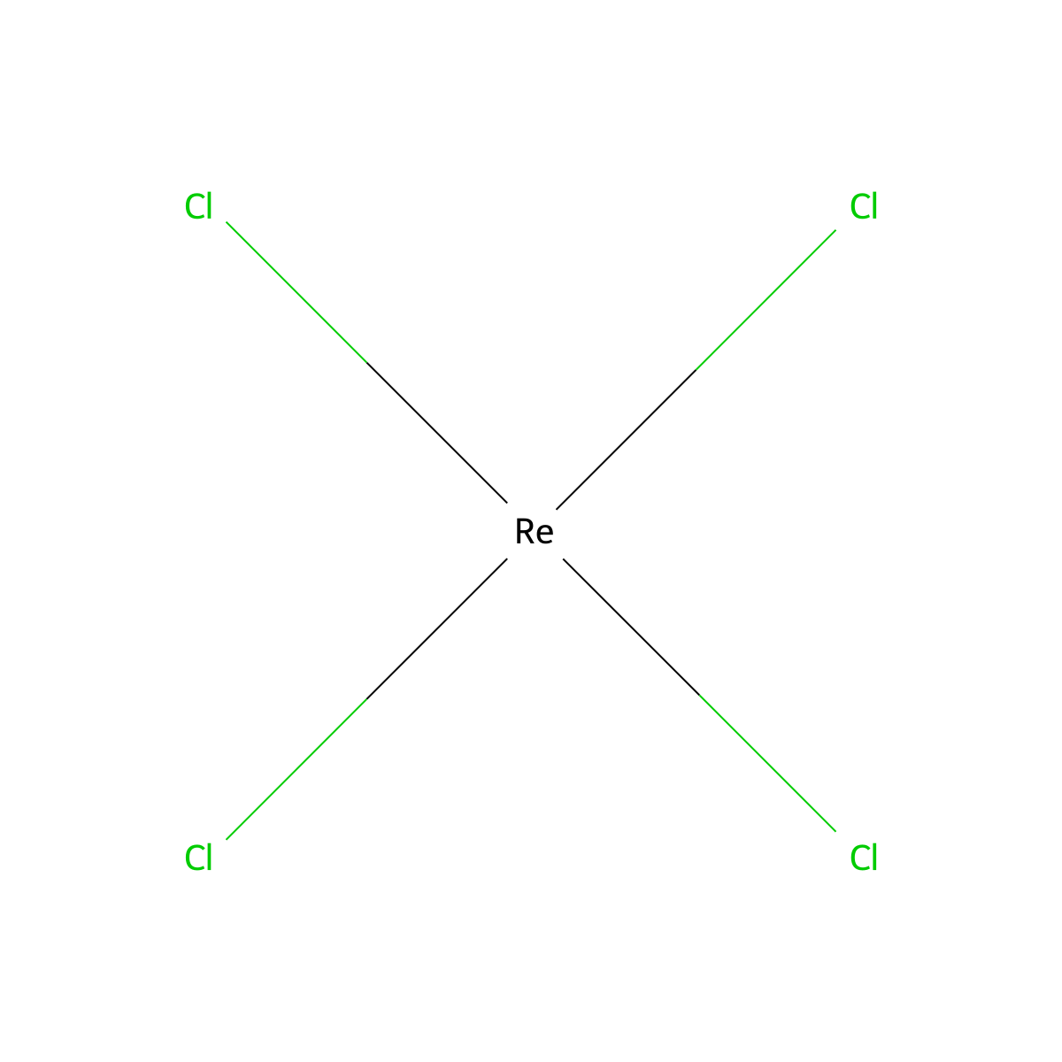 Rhenium chloride (ReCl4) molecular structure, CAS 13569-71-6