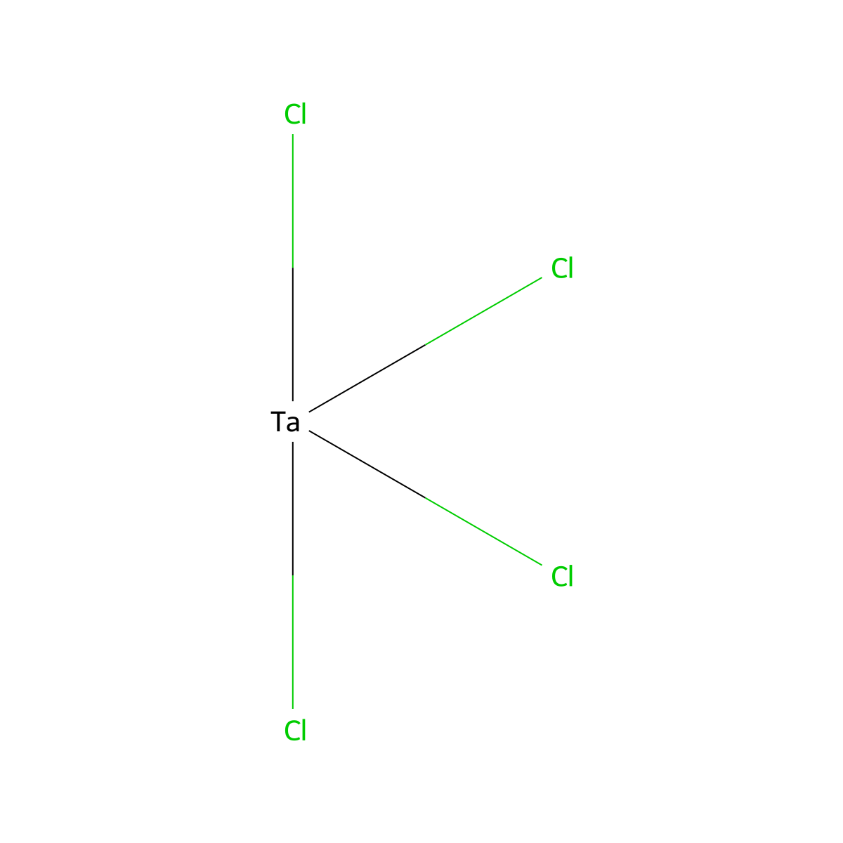Tantalum chloride (TaCl4) molecular structure, CAS 13569-72-7