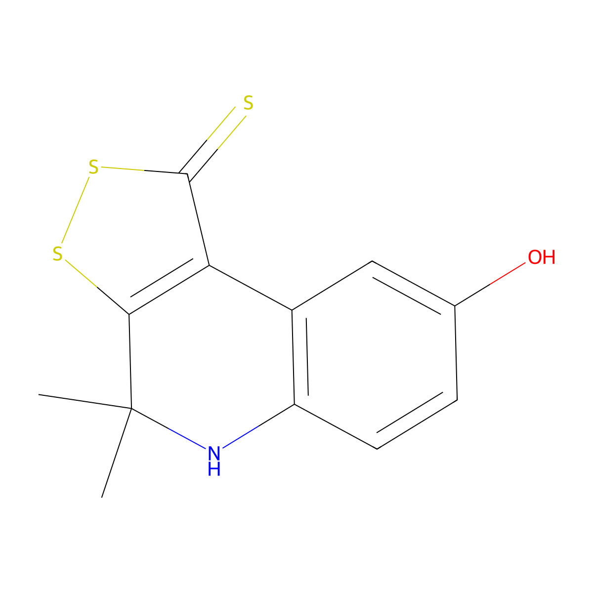8-hydroxy-4,4-dimethyl-5H-dithiolo[3,4-c]quinoline-1-thione molecular structure, CAS 135692-40-9