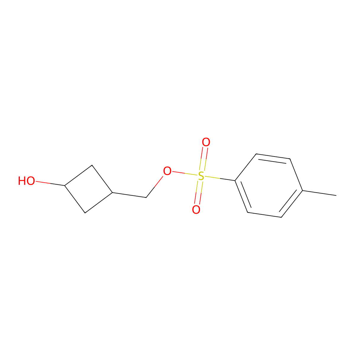 (3-Hydroxycyclobutyl)methyl 4-methylbenzene-1-sulfonate molecular structure, CAS 1356924-73-6