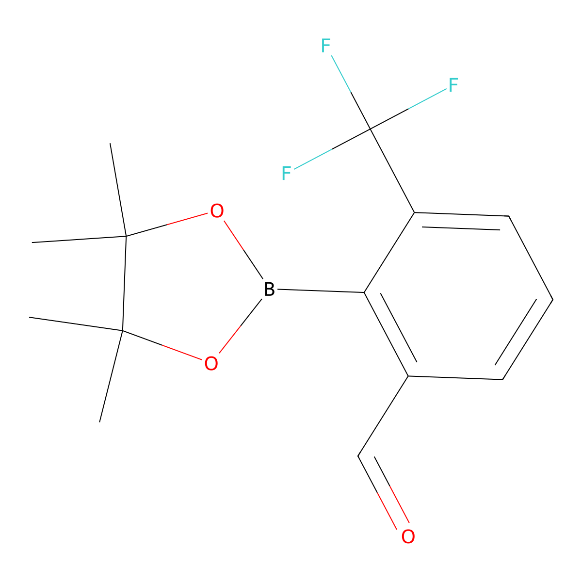 2-(4,4,5,5-Tetramethyl-1,3,2-dioxaborolan-2-yl)-3-(trifluoromethyl)benzaldehyde molecular structure, CAS 1356948-22-5
