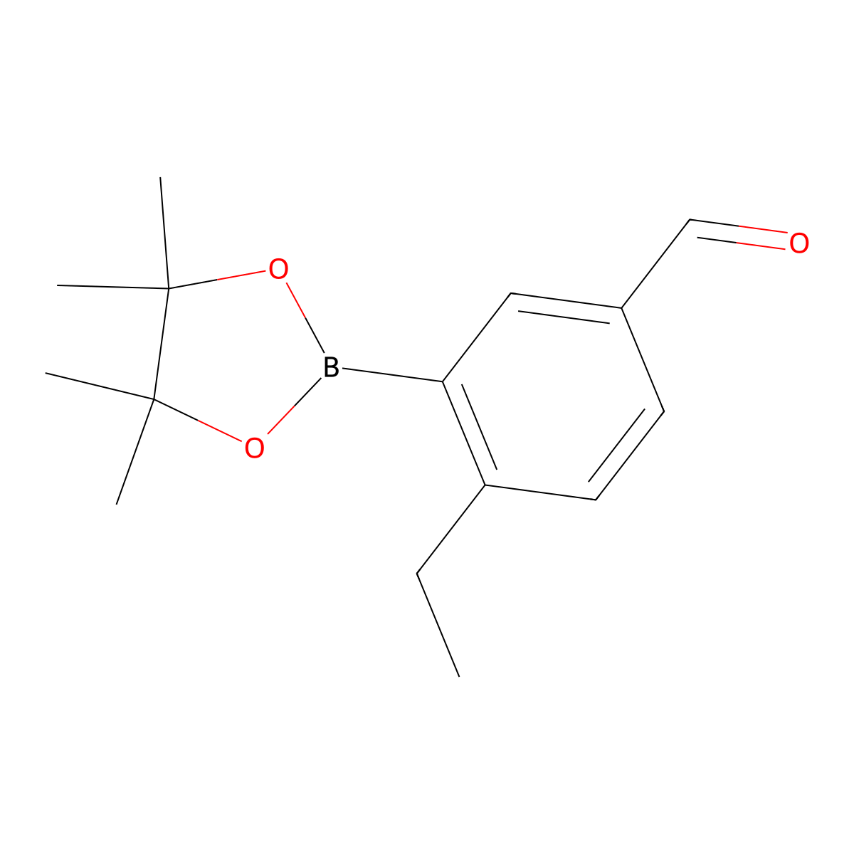 4-Ethyl-3-(4,4,5,5-tetramethyl-1,3,2-dioxaborolan-2-yl)benzaldehyde molecular structure, CAS 1356951-57-9