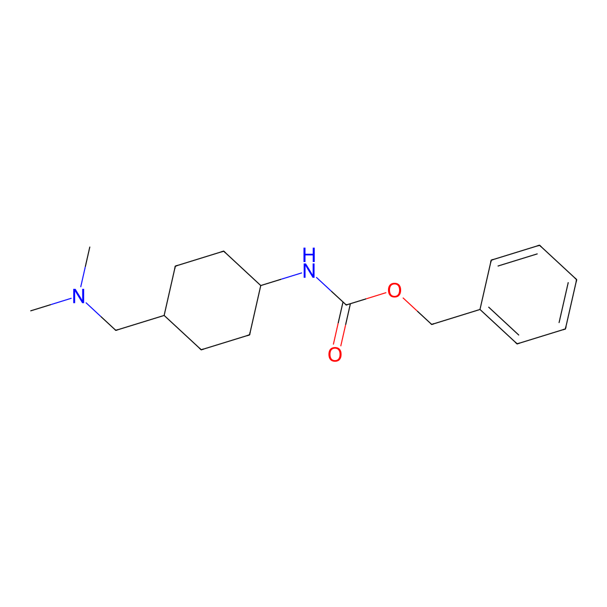Carbamic acid, N-[trans-4-[(dimethylamino)methyl]cyclohexyl]-, phenylmethyl ester molecular structure, CAS 1356953-43-9