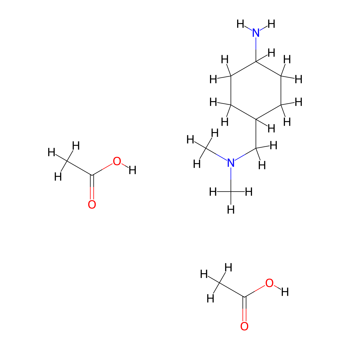 trans-4-((Dimethylamino)methyl)cyclohexanamine diacetate molecular structure, CAS 1356953-44-0