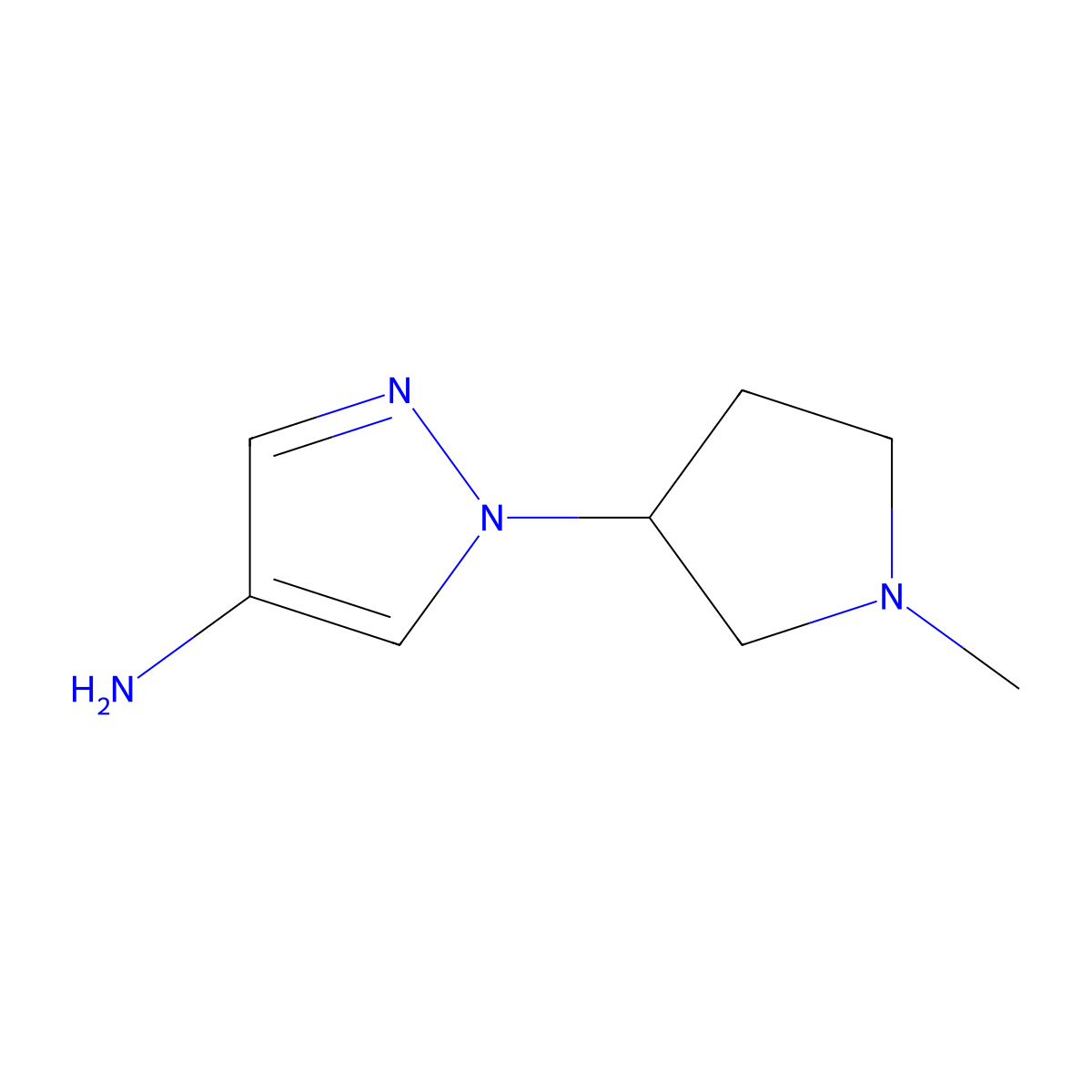1-(1-methylpyrrolidin-3-yl)-1H-pyrazol-4-amine molecular structure, CAS 1356953-69-9