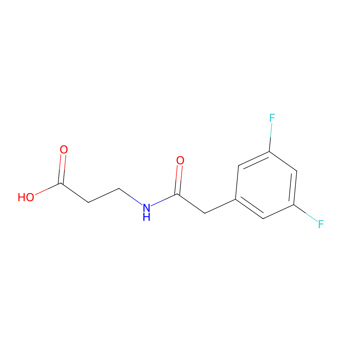 3-(2-(3,5-Difluorophenyl)acetamido)propanoic acid molecular structure, CAS 1356955-67-3