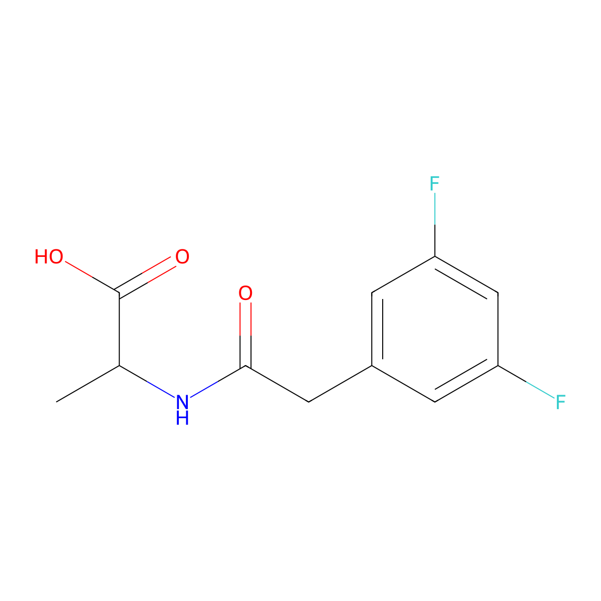 2-[[2-(3,5-Difluorophenyl)acetyl]amino]propanoic acid molecular structure, CAS 1356955-69-5