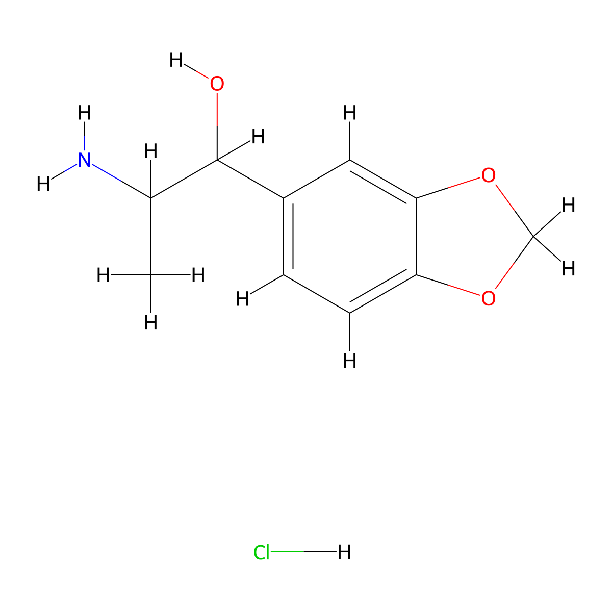 2-Amino-1-(1,3-benzodioxol-5-yl)propan-1-ol;hydrochloride molecular structure, CAS 135696-21-8