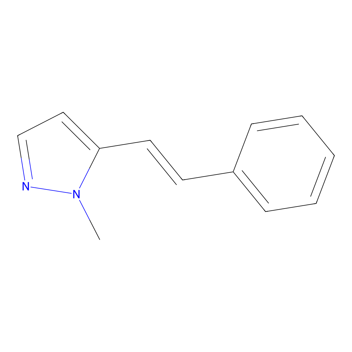 (E)-1-Methyl-5-styryl-1H-pyrazole molecular structure, CAS 1356997-42-6
