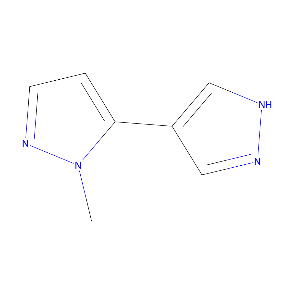 2-Methyl-1'H,2H-3,4'-bipyrazole molecular structure, CAS 1356997-66-4