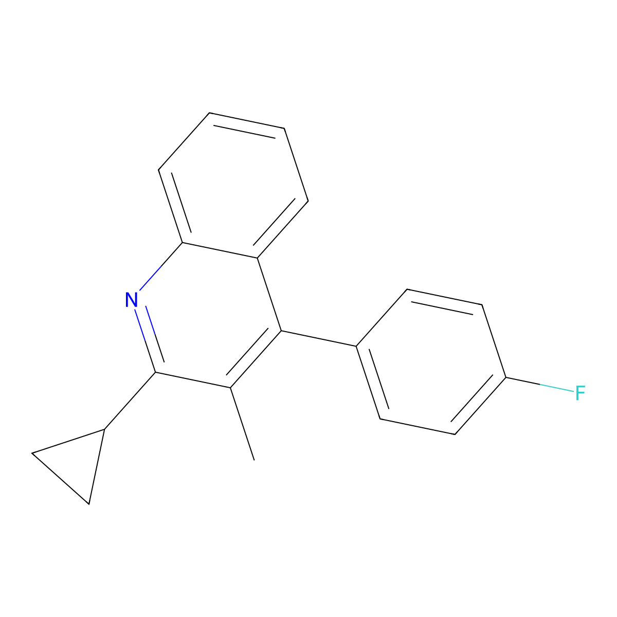 2-Cyclopropyl-4-(4-fluorophenyl)-3-methylquinoline molecular structure, CAS 1356998-79-2