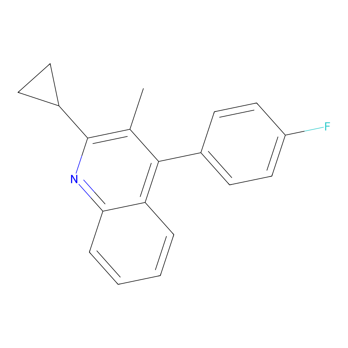 2-Cyclopropyl-4-(4-fluorophenyl)-3-methylquinoline molecular structure, CAS 1356998-79-2