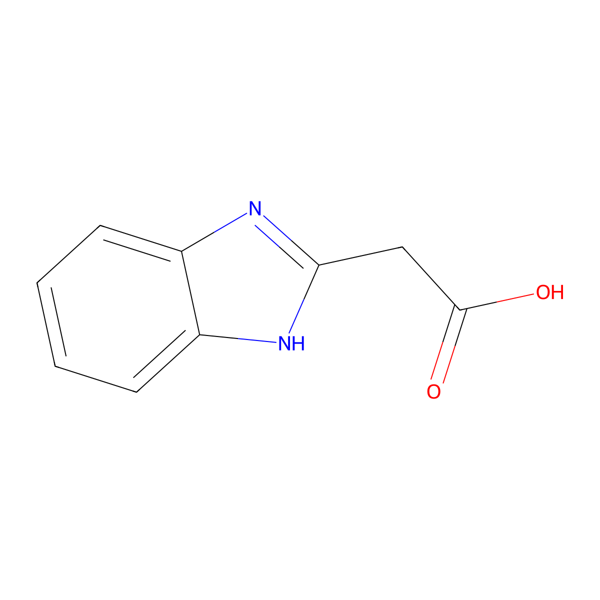 1H-Benzimidazole-2-acetic acid molecular structure, CAS 13570-08-6