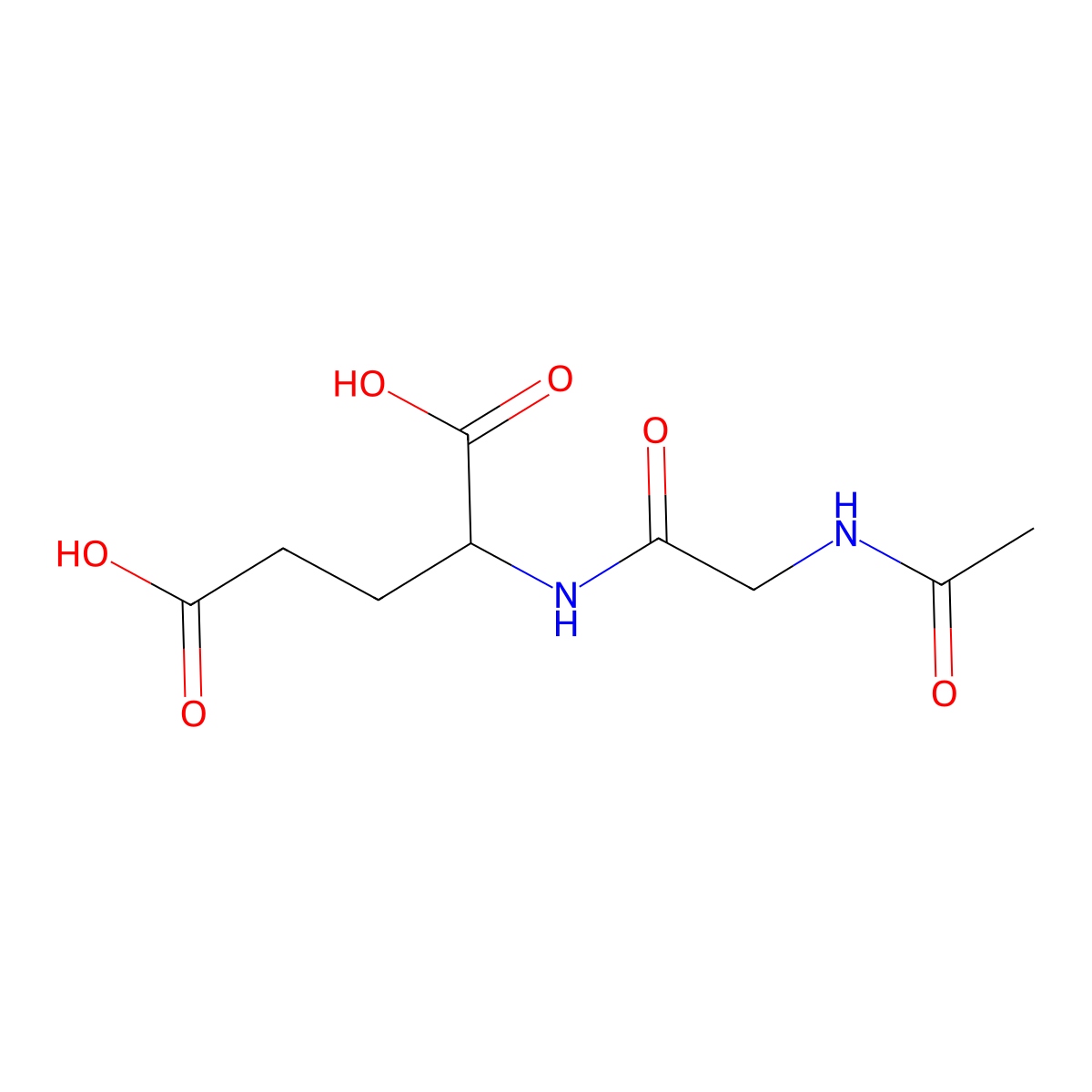 N-Acetylglycyl-D-glutamic acid molecular structure, CAS 135701-69-8