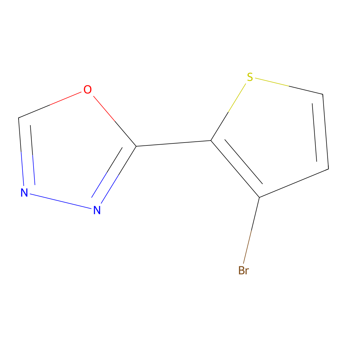 2-(3-Bromothien-2-yl)-1,3,4-oxadiazole molecular structure, CAS 1357064-43-7