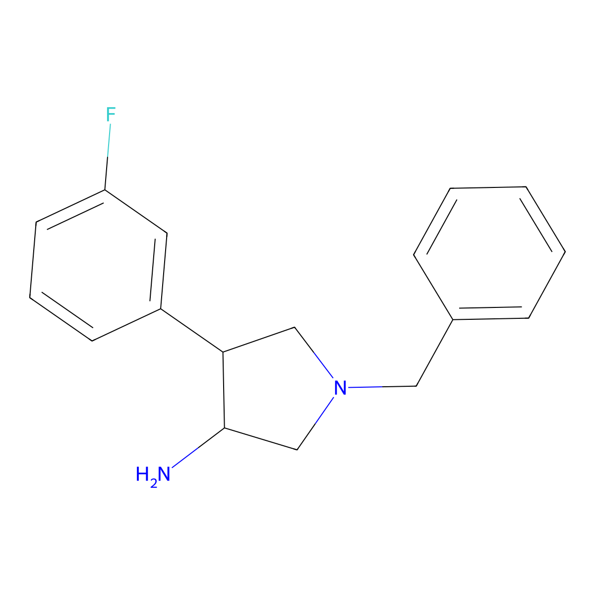 trans-1-Benzyl-4-(3-fluorophenyl)pyrrolidin-3-amine molecular structure, CAS 1357072-86-6