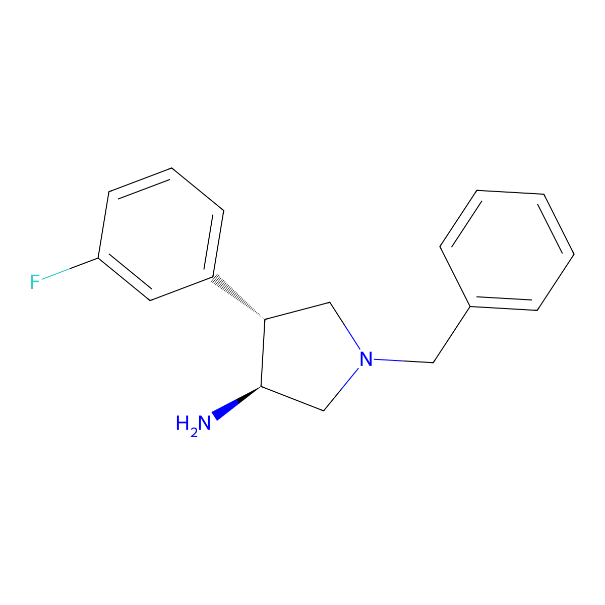 trans-1-Benzyl-4-(3-fluorophenyl)pyrrolidin-3-amine molecular structure, CAS 1357072-86-6
