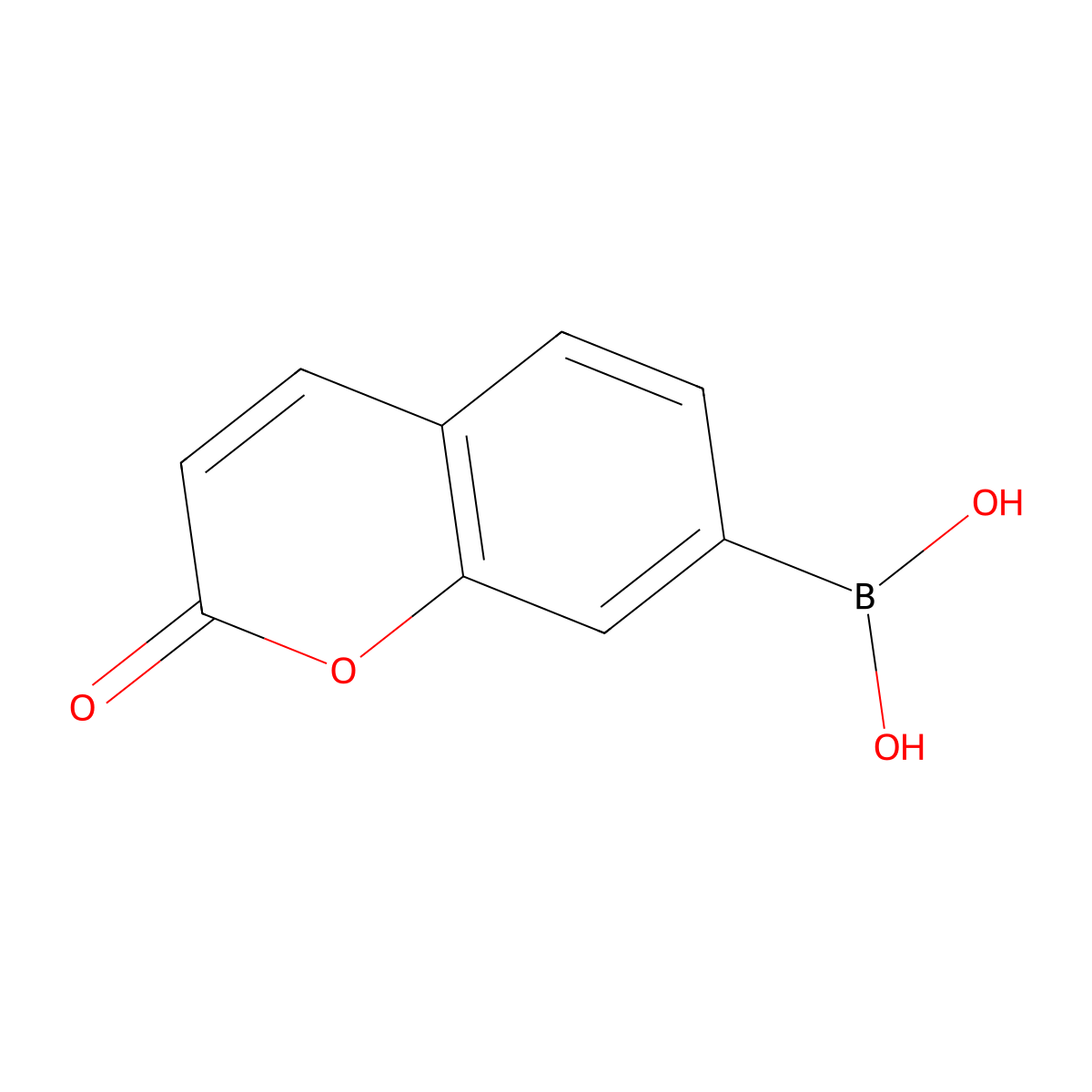 (2-Oxochromen-7-YL)boronic acid molecular structure, CAS 1357078-03-5